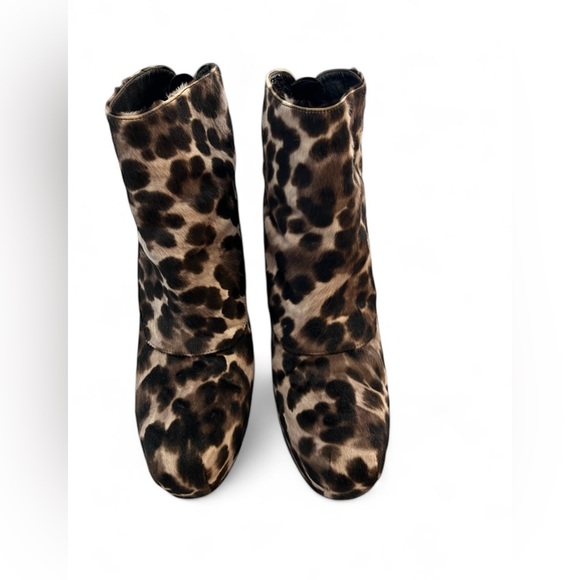 Stuart Weitzman Leopard Calf Hair Ankle Booties Size 7 Stiletto Heel Designer - Picture 4 of 6